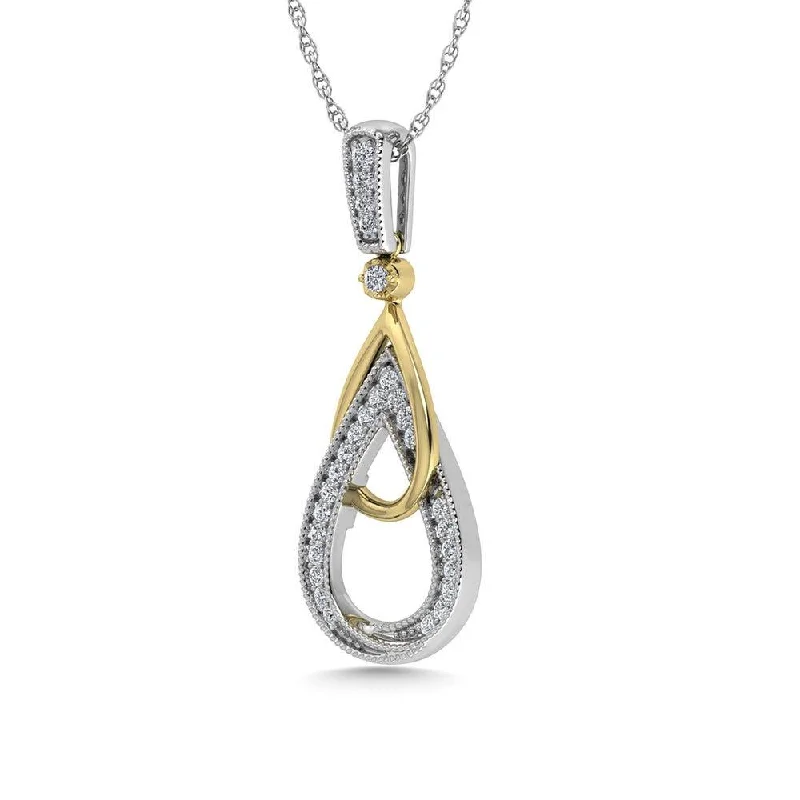 Women’s abstract necklace-Diamond 1/5 Ct.Tw. Fashion Pendant in 10K Two Tone