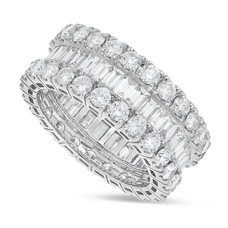 Women’s heirloom engagement ring-18K White Gold 4.80ct Baguette Diamond Eternity Ring