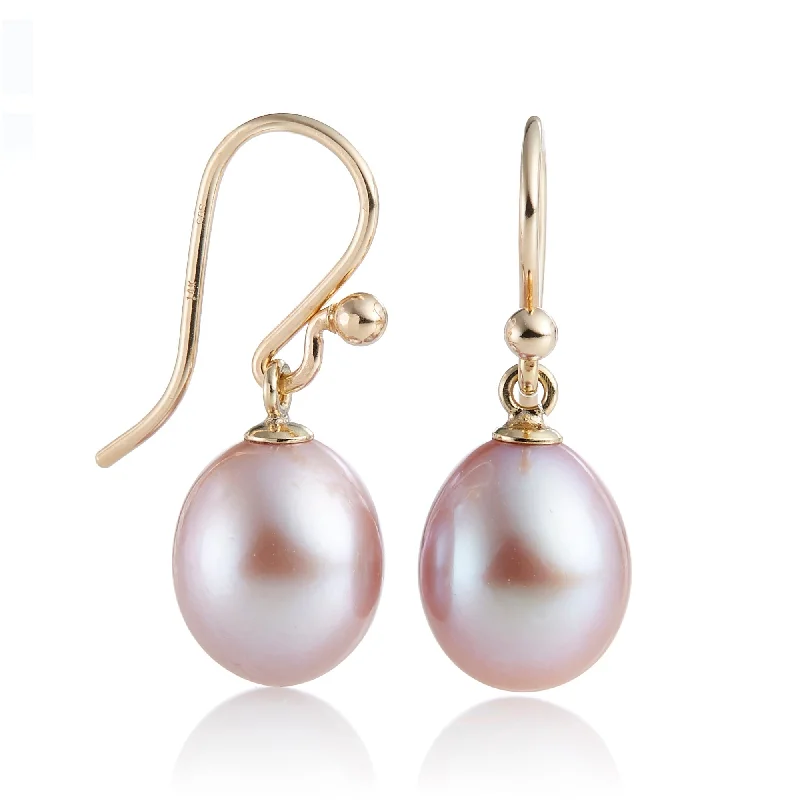 Women’s spiral earrings-Pink Pearl Drop Earrings