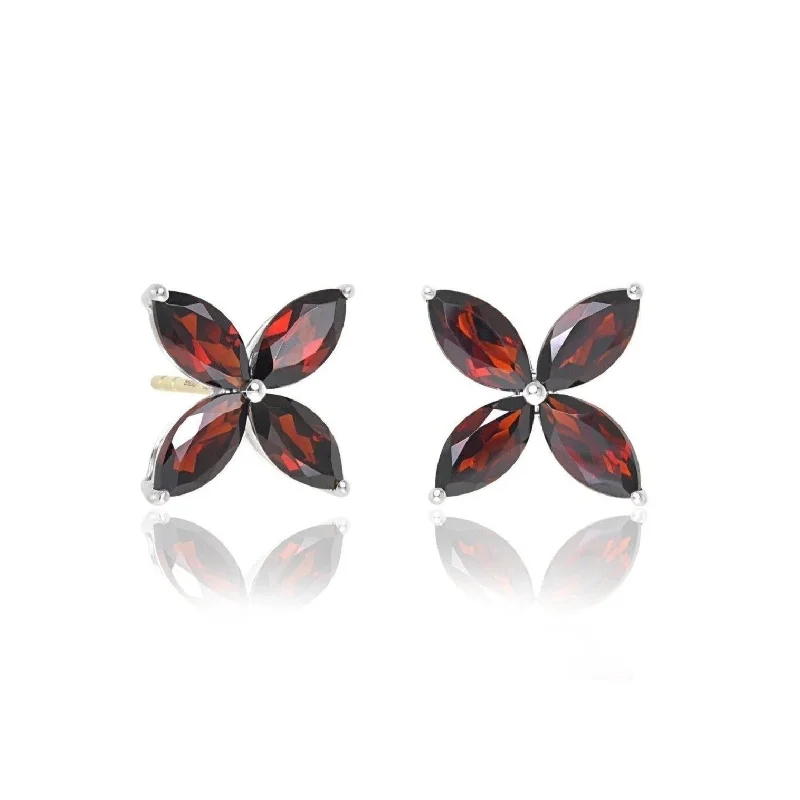 Women’s oversized earrings-Stella Earrings in Garnet