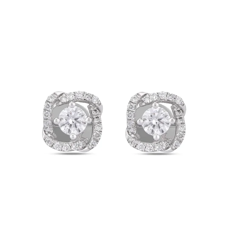 Women’s sparkling stud earrings-Mode Diamond Stud Earrings