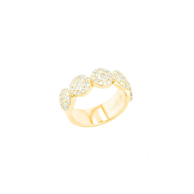 Women’s modern engagement ring-14K Gold Pave Diamond Pebble Ring RG137-8