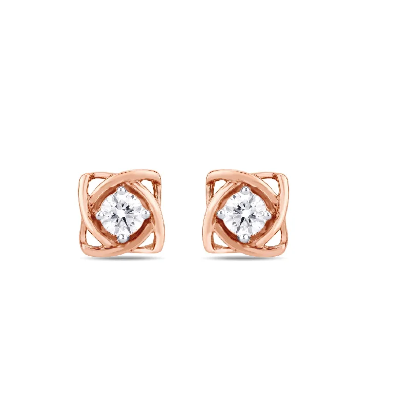 Women’s geometric earrings-0.20pt infitnity Diamond Studs