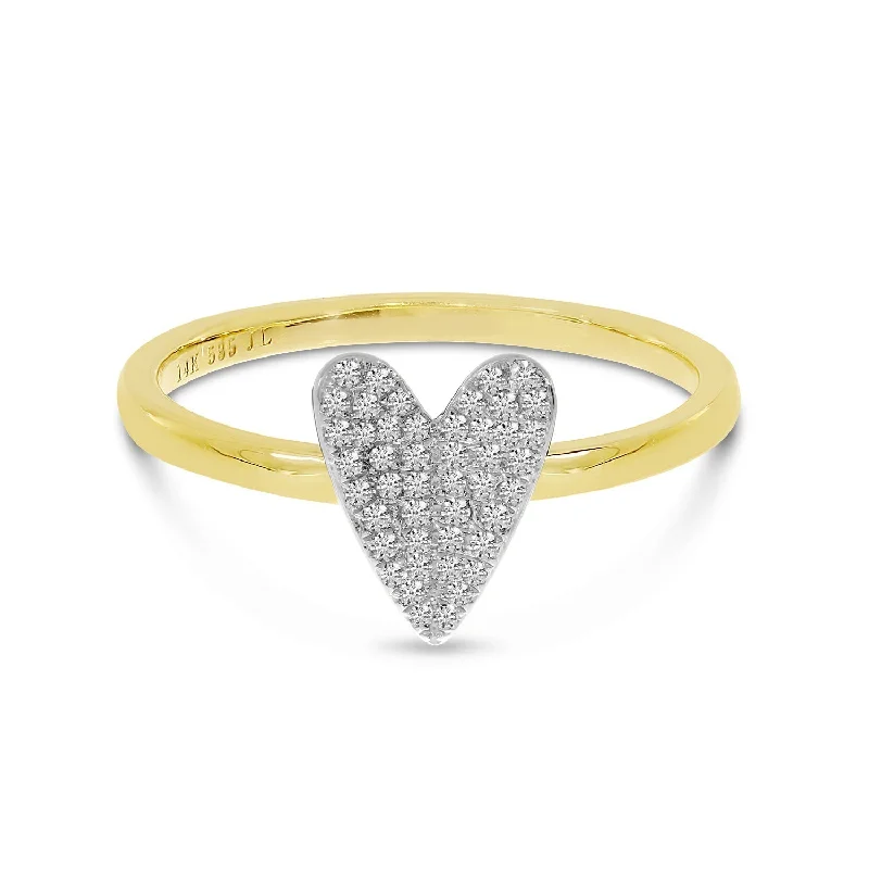 Women’s engraved engagement ring-DIAMOND HEART RING RM10602TT