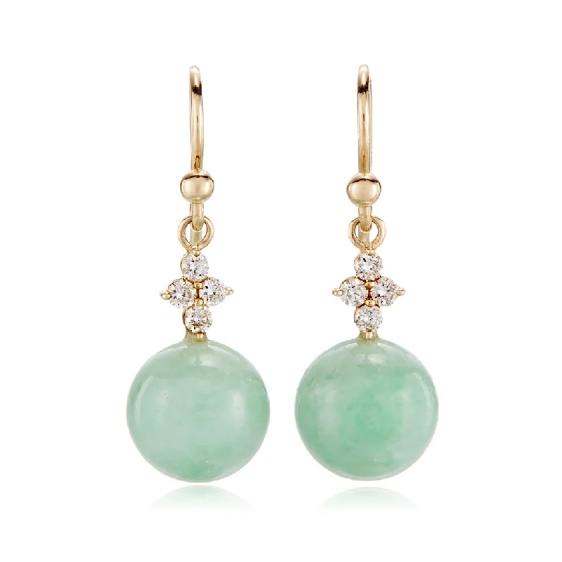 Women’s statement stud earrings-Belgravia Earrings in Apple Green Jade & Diamonds