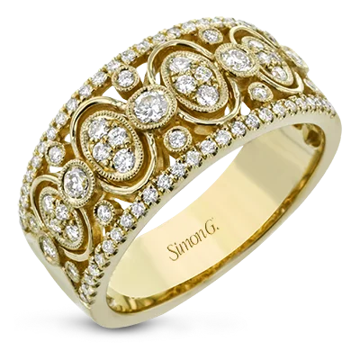 Women’s alternative stone engagement ring-Harmonie Right Hand Ring In 18k Gold With Diamonds LR2535