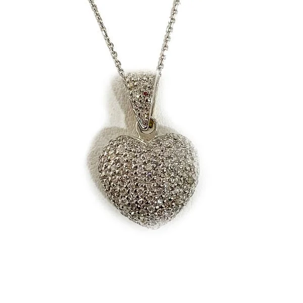 Women’s large pendant necklace-14k White Gold Diamond Pendant