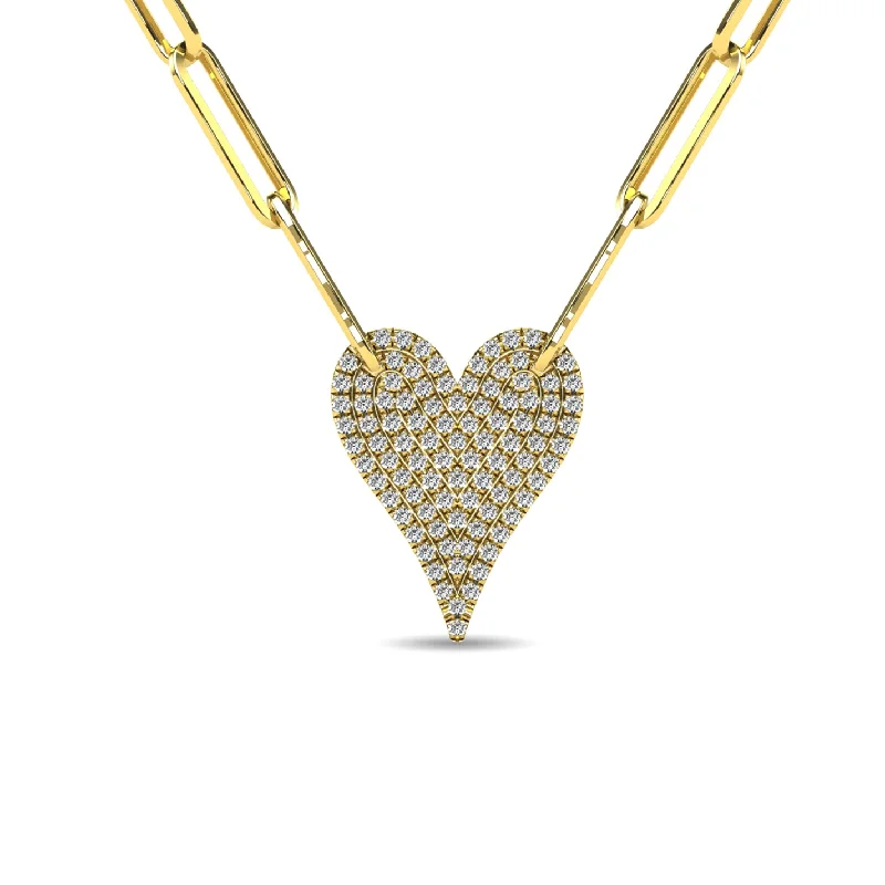 Women’s luxurious necklace-Diamond 1/4 Ct.Tw. Heart Pendant in 10K Yellow Gold