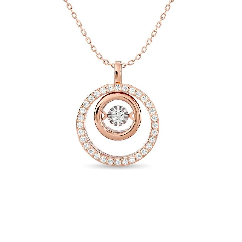 Women’s luxury necklace-Diamond 1/4 ct tw Fashion Pendant in 14K Rose Gold