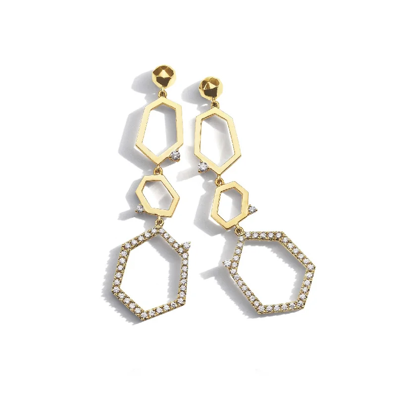 Women’s unique earrings-Jackson 3-Drop Diamond Earrings