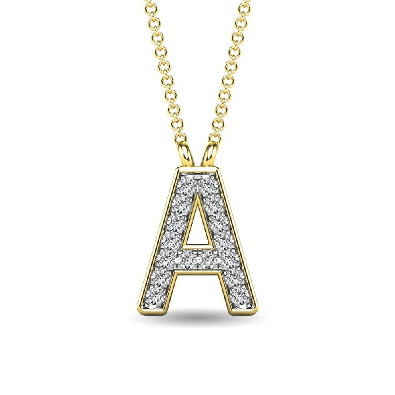 Women’s star necklace-Diamond 1/20 Ct.Tw. Letter A Pendant in 10K Yellow Gold