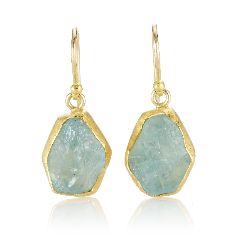 Women’s statement earrings-Aquamarine Crystal Drop Earrings