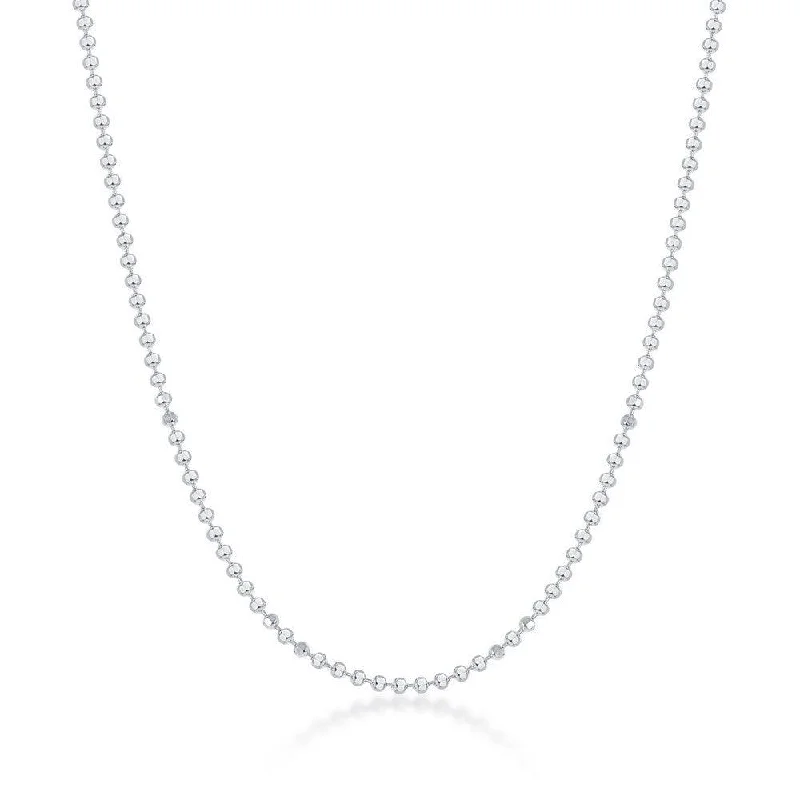 Women’s anniversary engagement ring-Sterling Silver 1.8mm Diamond Cut Bead Chain