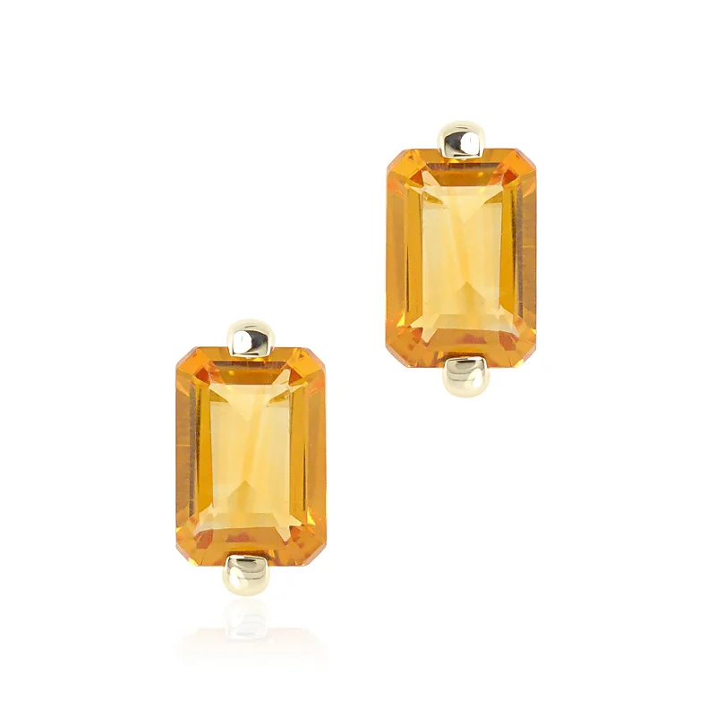 Women’s pearl hoop earrings-Jackie Earrings in Citrine