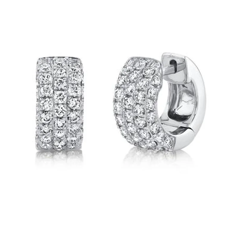 Women’s teardrop earrings-Diamond Huggies