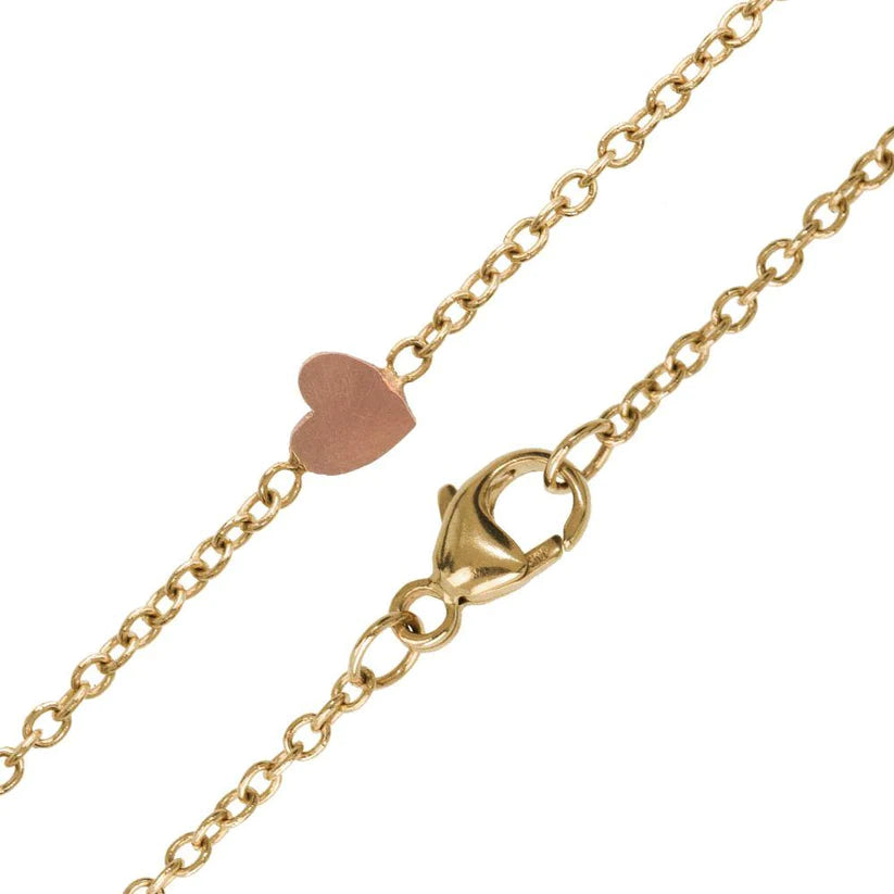 Women’s ruby necklace-Heather B. Moore 1.5mm Gold Chain With Heart Accent