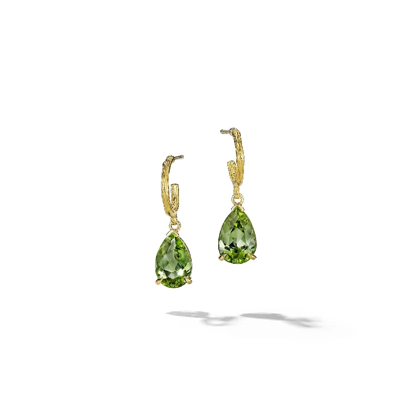 Women’s unique hoop earrings-Wonderland Green Tourmaline Hoop Earrings