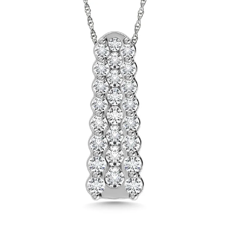 Women’s fashion statement necklace-Diamond 1/2 Ct.Tw. Fashion Pendant in 14K White Gold