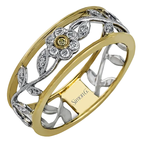 Women’s affordable engagement ring-Trellis Right Hand Ring in 18k Gold with Diamonds MR1000-D