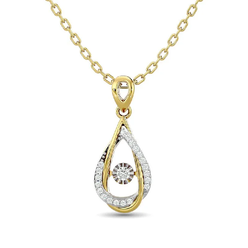 Women’s dainty necklace-10KT WHITE GOLD 1/8CT TW DIAMOND PENDANT