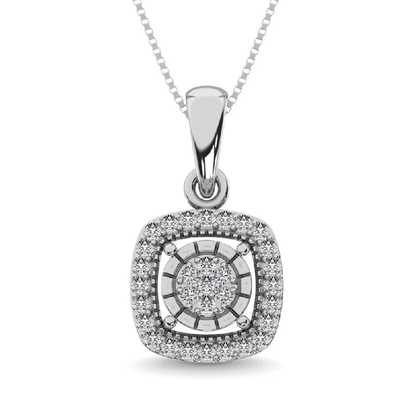 Women’s minimal pendant necklace-Diamond 1/20 ct tw Fashion Pendant in Sterling Silver