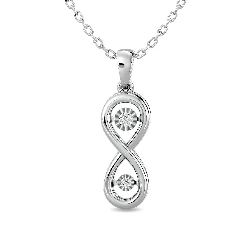 Women’s chain necklace-Diamond 1/20 ct tw Infinity Pendant in Sterling Silver