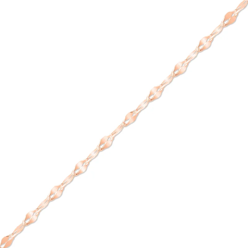 Women’s layered gold necklace-2.0 mm Lip Chain 14K Solid Rose Gold Permanent Jewelry - By the Inch / PMJ0018