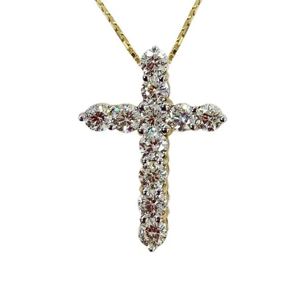 Women’s diamond necklace-14k Yellow Gold Diamond Pendant