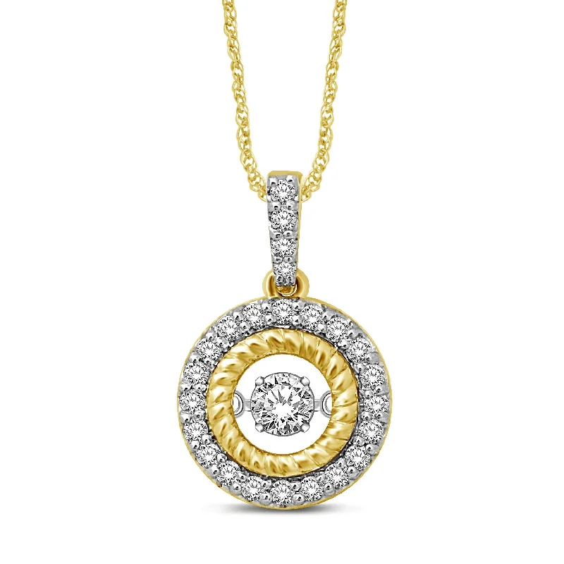 Women’s modern necklace-10K Yellow Gold 2/5 Ctw Diamond Fashion Pendant