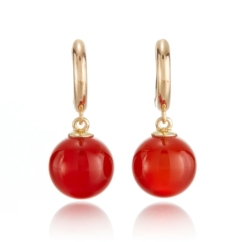 Women’s silver hoop earrings-Soho Earrings in Carnelian