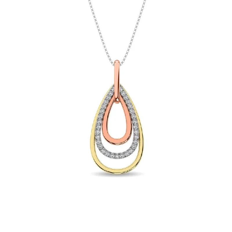 Women’s large pendant necklace-Diamond 1/5 ct tw Fashion Pendant in 14K Two Tone Gold