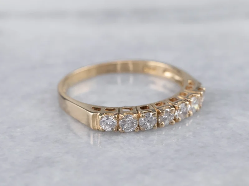 Women’s two-tone engagement ring-Vintage Gold Diamond Band