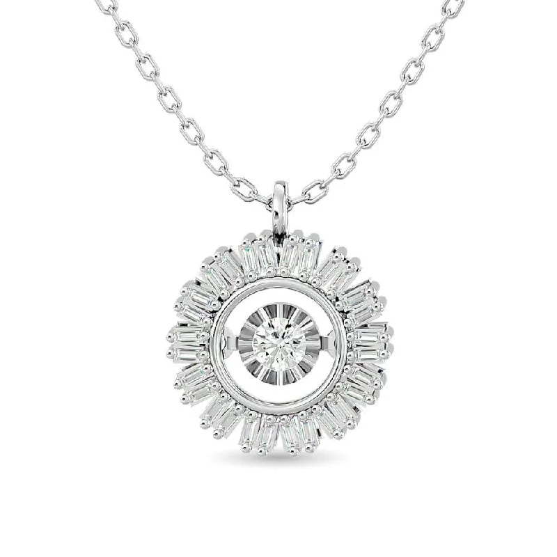 Women’s custom necklace-10KT WHITE GOLD 1/6CT TW DIAMOND PENDANT