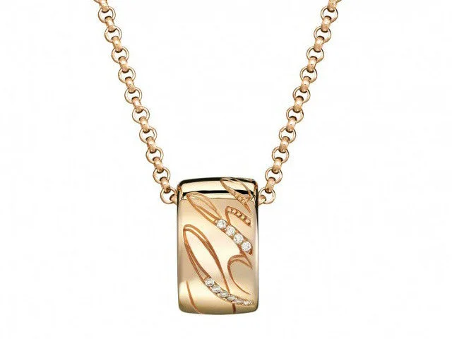 Women’s geometric necklace-Chopard Chopardissimo 18K Rose Gold & Diamond Pendant with Chain