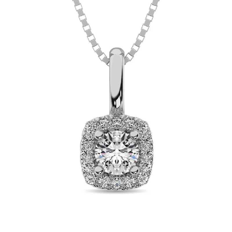 Women’s celestial necklace-Diamond 1/5 ct tw Round Cut Fashion Pendant in 10K White Gold