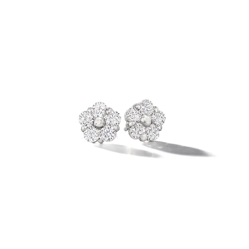 Women’s luxury earrings-Anzia Flower Diamond Earrings – Large