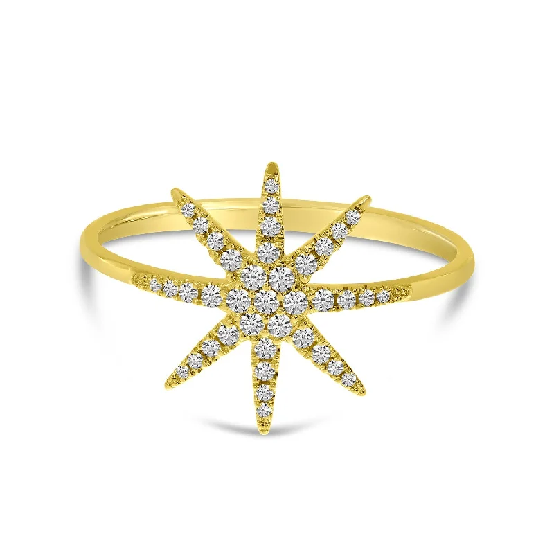 Women’s diamond and sapphire engagement ring-DIAMOND STARBURST RING RM10537