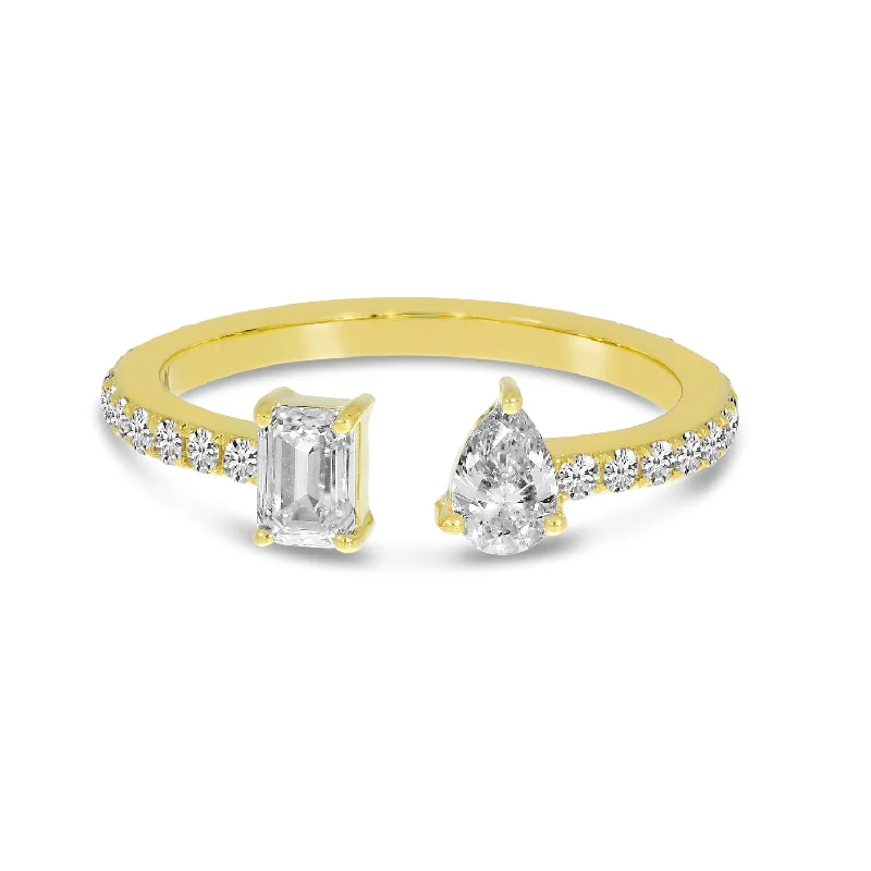 Women’s alternative engagement ring-FANCY-CUT DIAMOND DUO RING RM11176