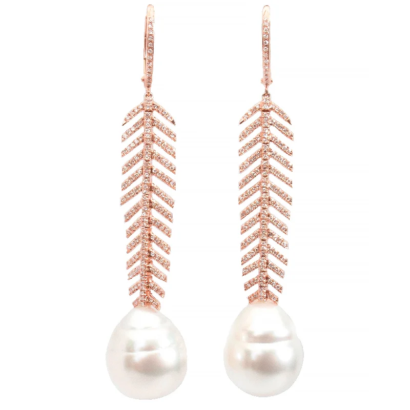 Women’s gold stud earrings-Pearl Drop Earrings