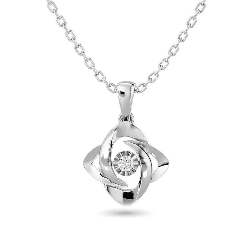 Women’s personalized necklace-Diamond Shimmering Pendant 1/20 ct tw in Sterling Silver