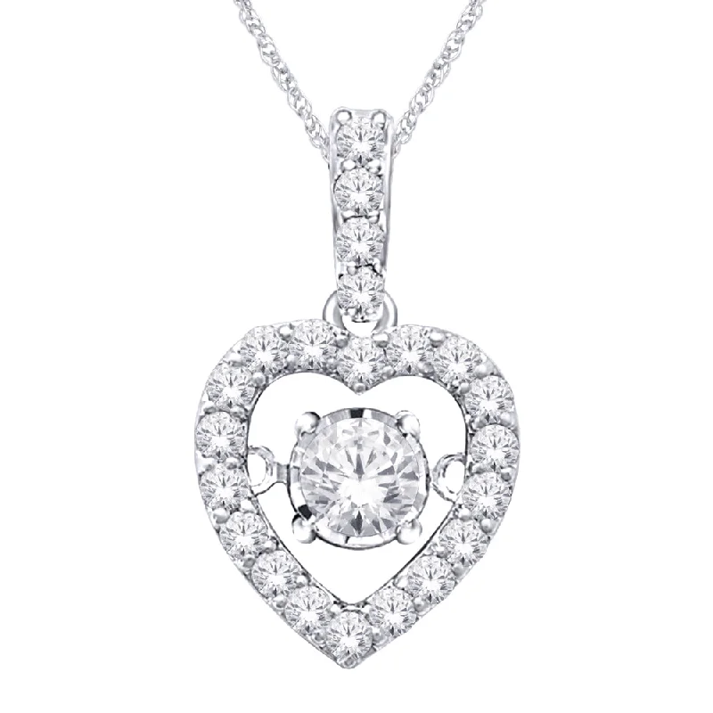 Women’s twisted necklace-10K White Gold 1/4 Ct.Tw.Moving Diamond Fashion Pendant