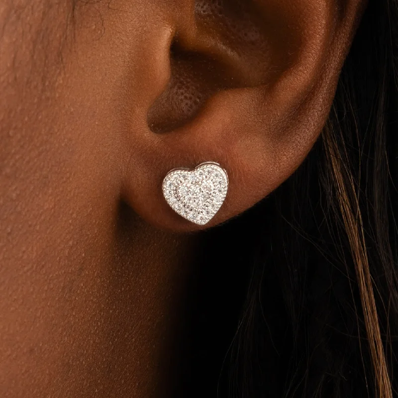 Women’s gold stud earrings-Heart Earrings