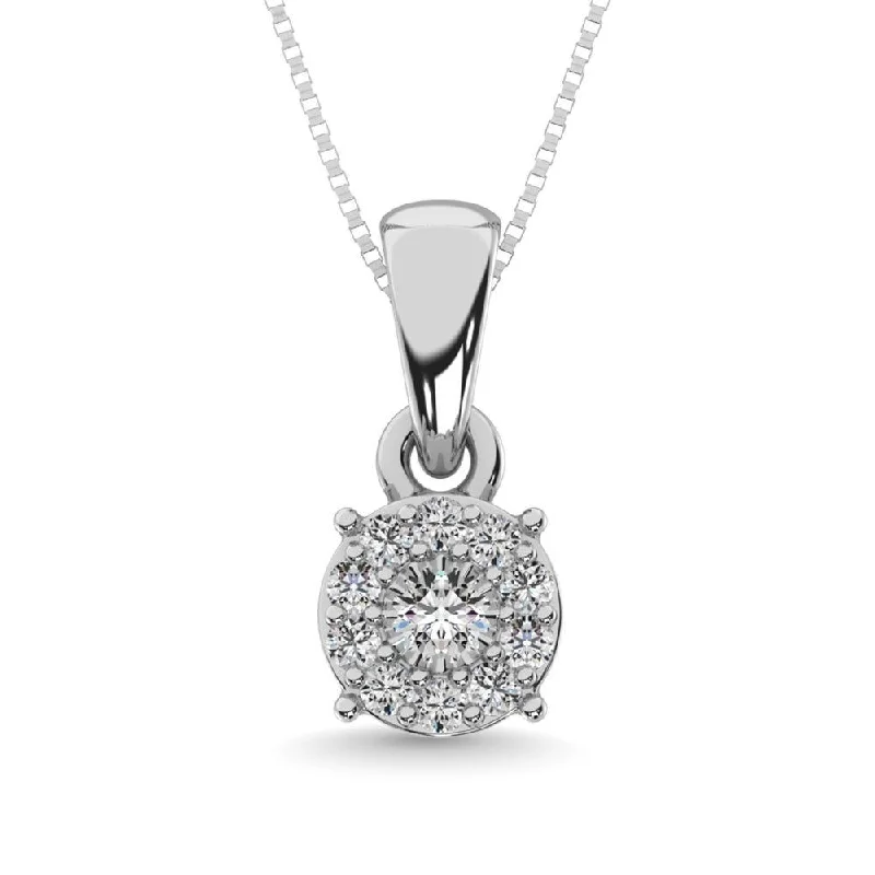 Women’s sapphire pendant necklace-Diamond 1/20 ct tw Fashion Pendant in Sterling Silver