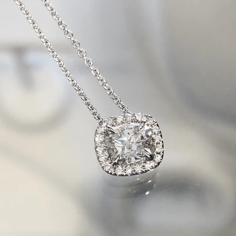 Women’s abstract necklace-Diamond Halo pendant