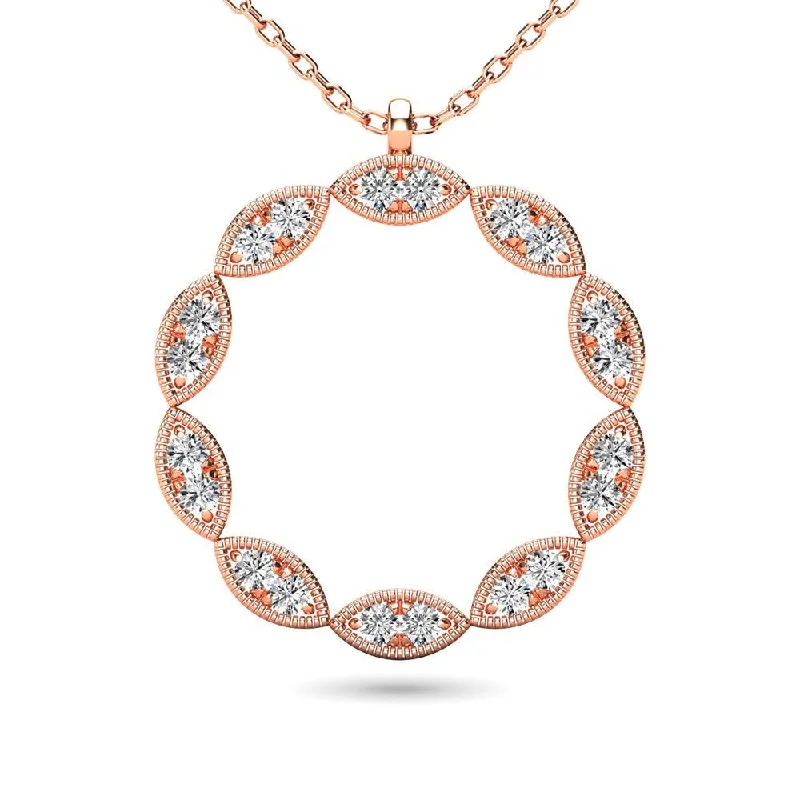 Women’s luxury necklace-Diamond 1/10 ct tw Fashion Pendant in 10K Rose Gold