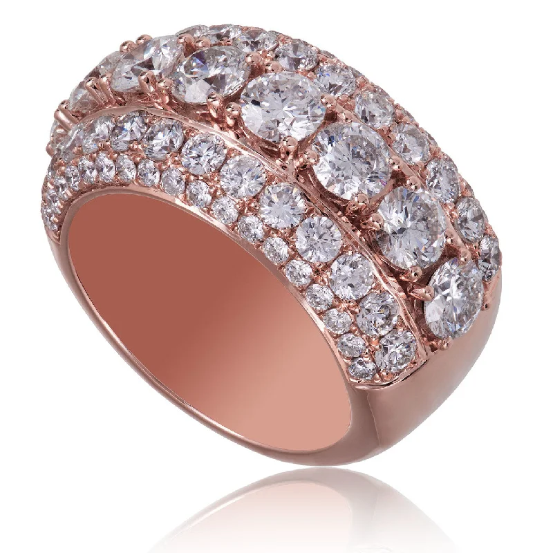 Women’s white gold engagement ring-14K Rose Gold 6.78ct Diamond Half Eternity Ring