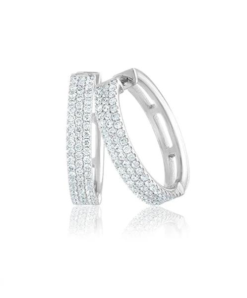 Women’s eternity engagement ring-3-Row Diamonds Hoops 513-JSA