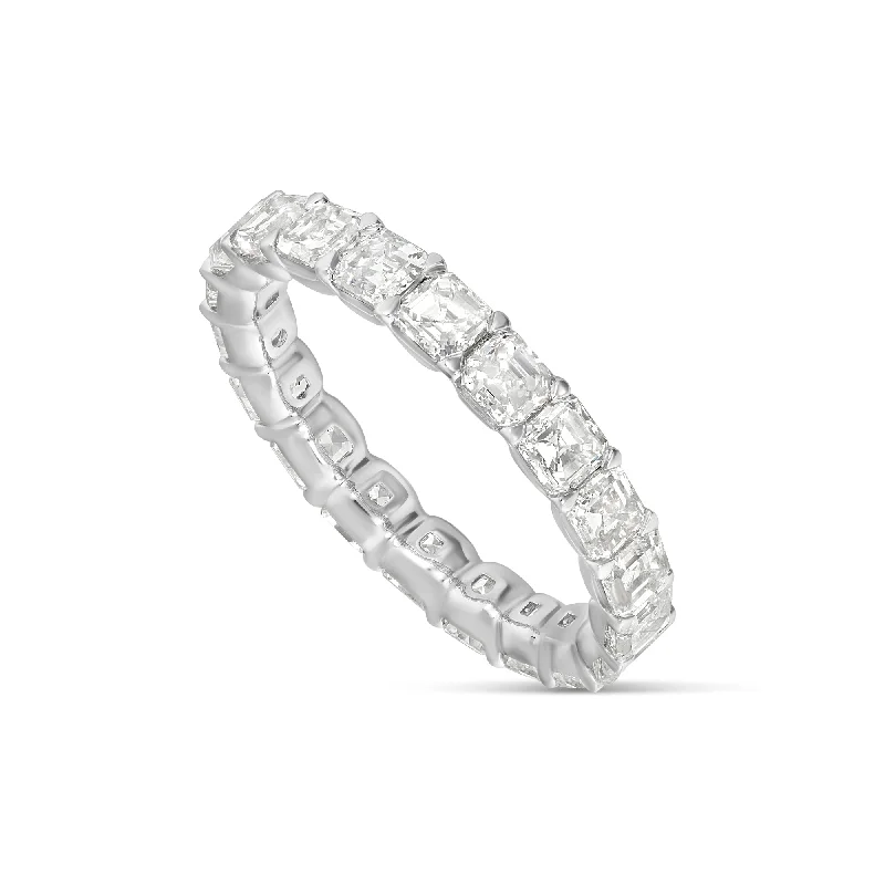 Women’s ruby engagement ring-14k White gold Diamond Eternity Band