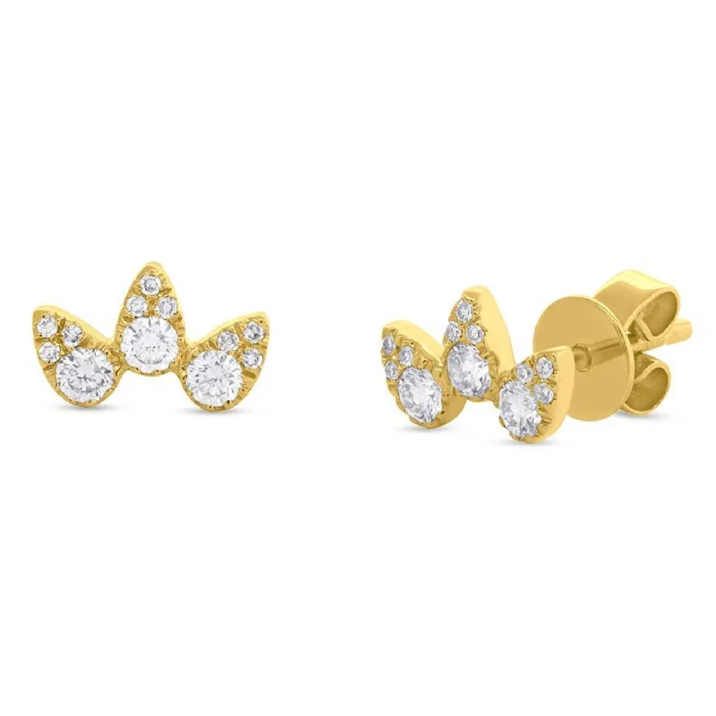 Women’s hoop earrings-Diamond Studs