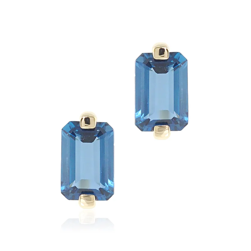 Women’s glamorous earrings-Jackie Earrings in London Blue Topaz